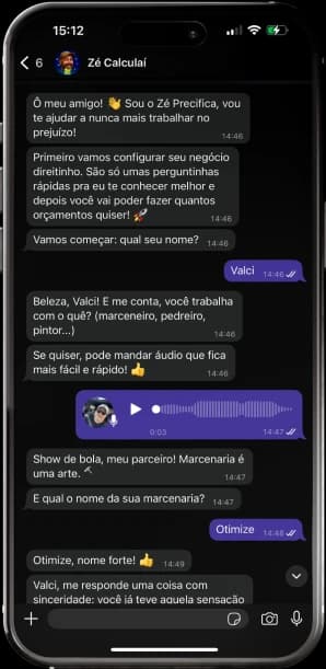 Onboarding do Zé Calculaí - configuração inicial